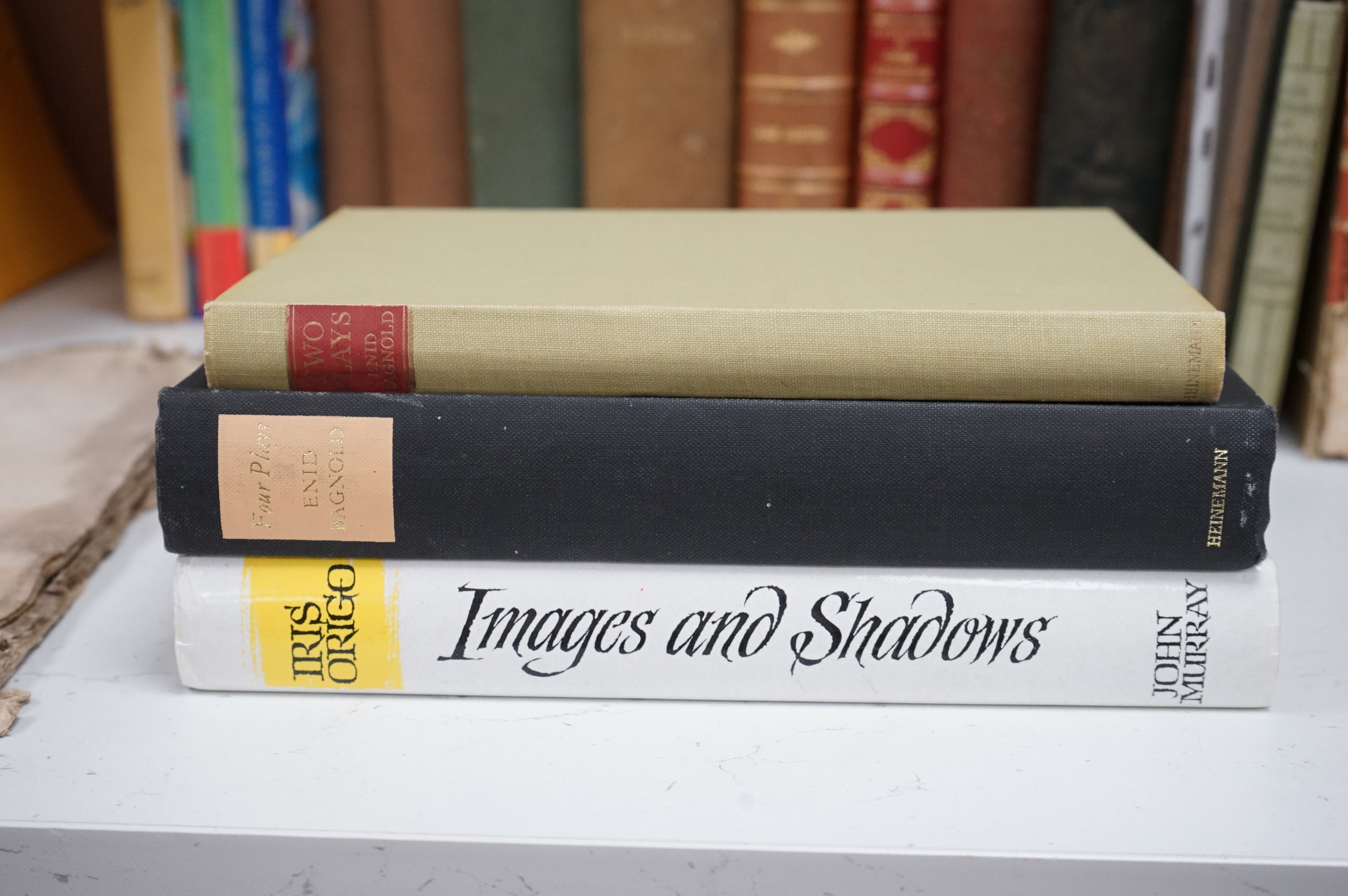 [Bagnold, Enid] - Origo, Iris - Images and Shadows: portrait of a life. photo. plates; publisher's cloth and d/wrapper. reprinted, 1971. *with a contemp. 9 line inscription by Enid Bagnold (to Alicia Scott - unnamed) exp